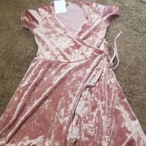 BRAND NEW Pink Velvet Dress Zumiez